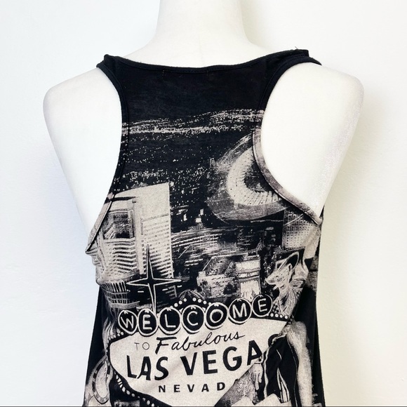Banana Expression Las Vegas Graphic Muscle Tee Tank Semi Sheer Size Medium - Picture 11 of 16